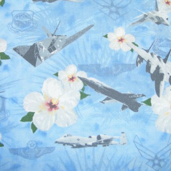 KAMP SHIRT Hawaiian Button Down, XL, Planes, Logos - Picture 2 of 12